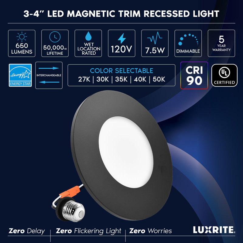4 in. 7.5 W Dimmable LED Retrofit, Black