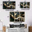 Or noir et noir captivant - ensemble d'art mural abstrait vagues modernes-107212731-107212735