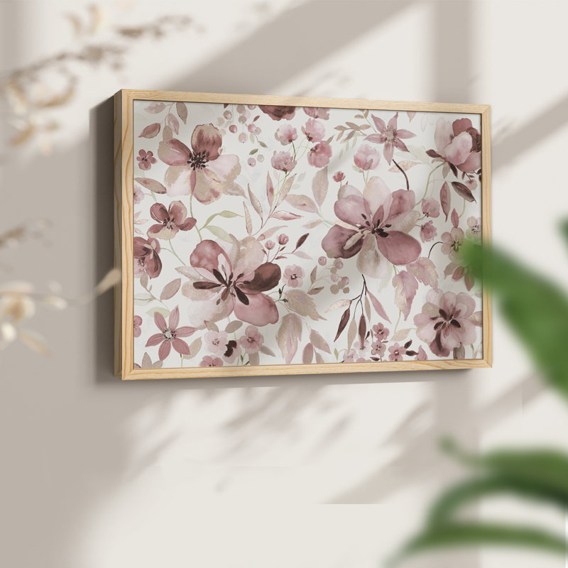 Shimmering Blush Garden -Framed Print - Restickable, Naturel, H 11 po x l 14 po