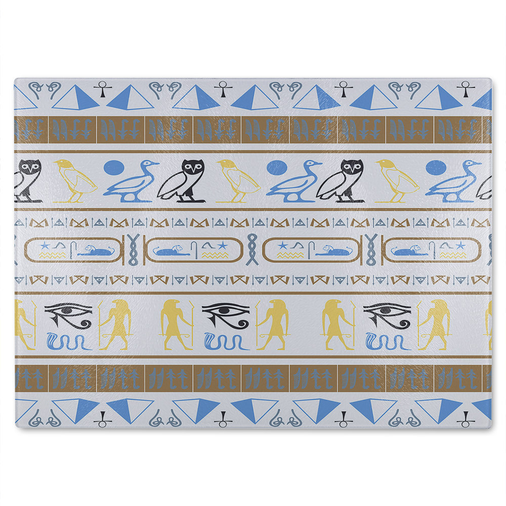 Heiroglyphs Glass Chopping Board