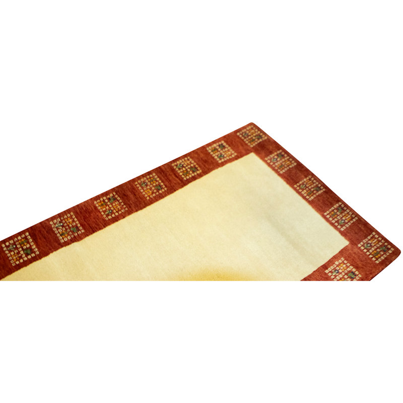 Tapis beige noué à la main de haute qualité