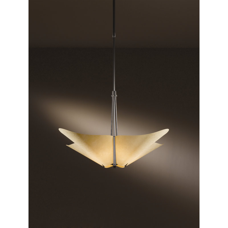 Luminaire suspendu géométrique unique à 4 lumières Kirigami, Fumée foncée