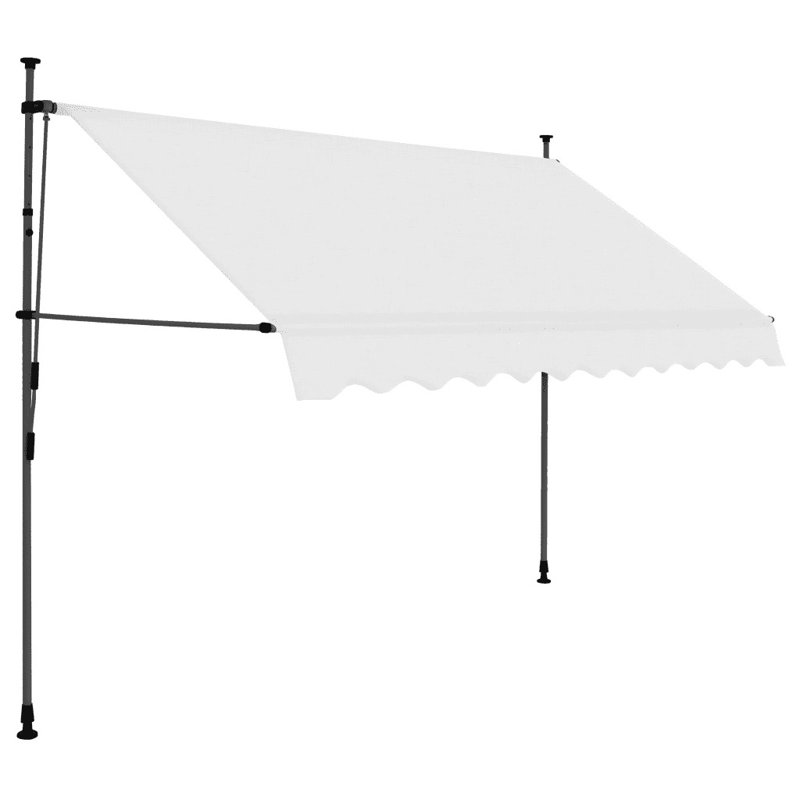 Dakota Fields Fabric Cover Retractable Patio Awning, Cream