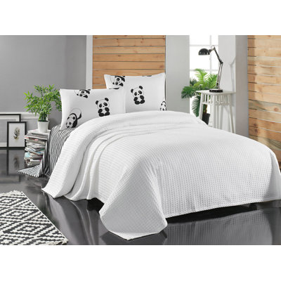 Ensemble de courtepointe 100% coton blanc