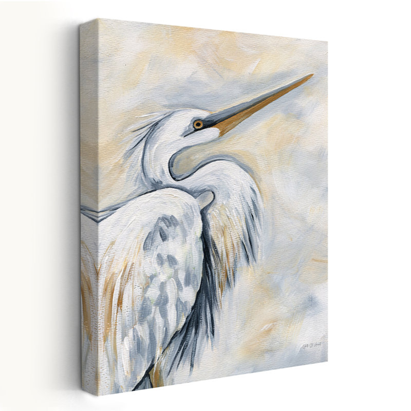 Beachy And Nautical Egret, 24" H x 16" W