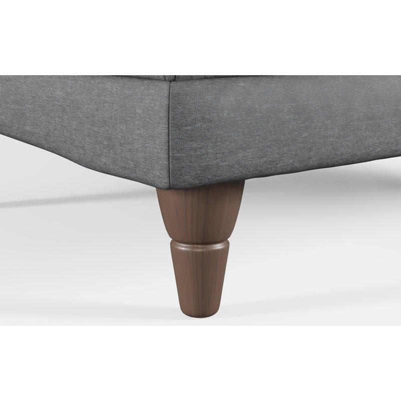 Adaku Banquette Footstool, Charcoal, Burnished Beech