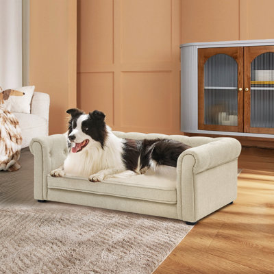 Modern Comfortable Dog Sofa Bed With Rolled Arm -  Tucker Murphy Petâ¢, D06B2CBC85424E0FA2497F4D231F1C09