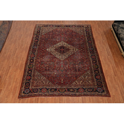 Pre-1900 Vegetable Dye Traditional Large Rug 10x14