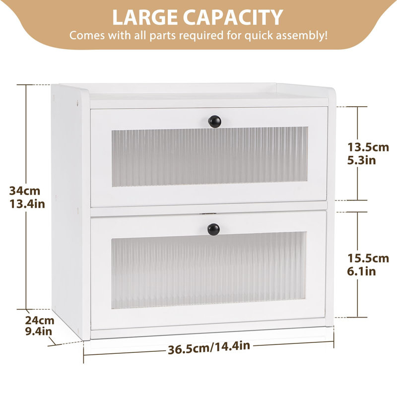 Wood Food Storage Container, White