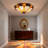 3-light Dimmable 14.4" Tiffany Glass Flush Mount