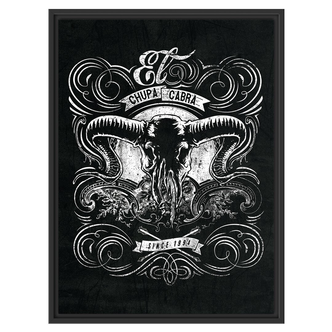 Gerahmtes Wandbild Chupacabra skull black