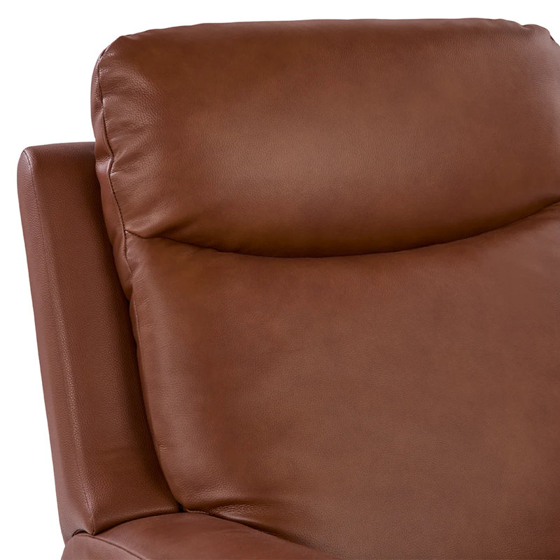 Emmons Leather Rocker Recliner, Oak