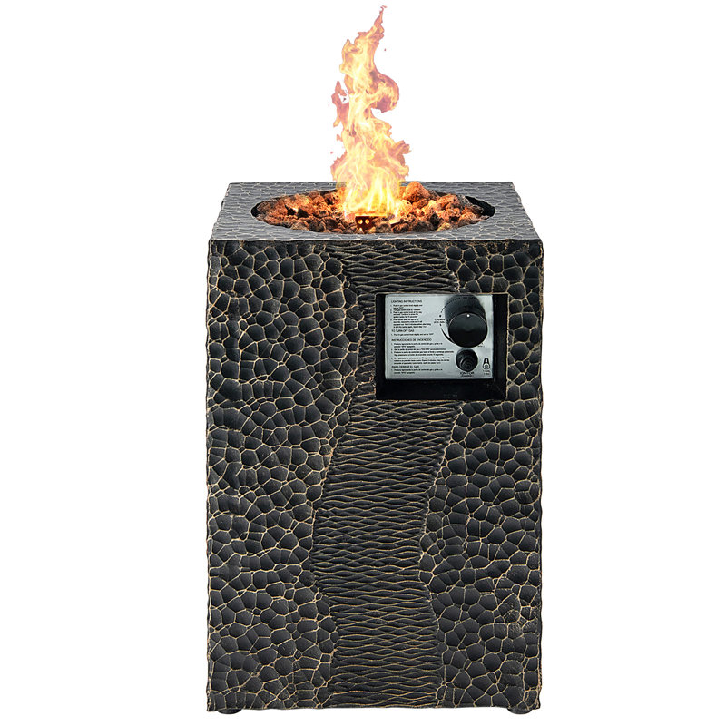 Square Propane Smokeless Fire Pit, Black