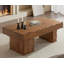 Farmhouse Solid Wood Coffee Table with Thick Top, Rectangular Rustic Centre Table for Living Room