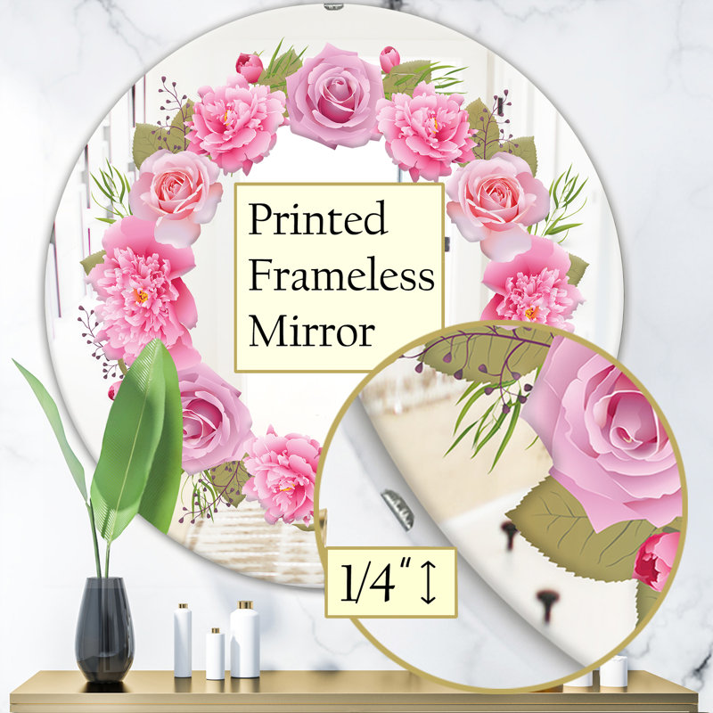 Miroir d'appoint Baby Flowers, H 31,5 po x l 31,5 po x P 0,24 po