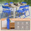 Ensemble de chaises pliantes en plastique bleu foncé pour patio (ensemble de 6)-1139481052