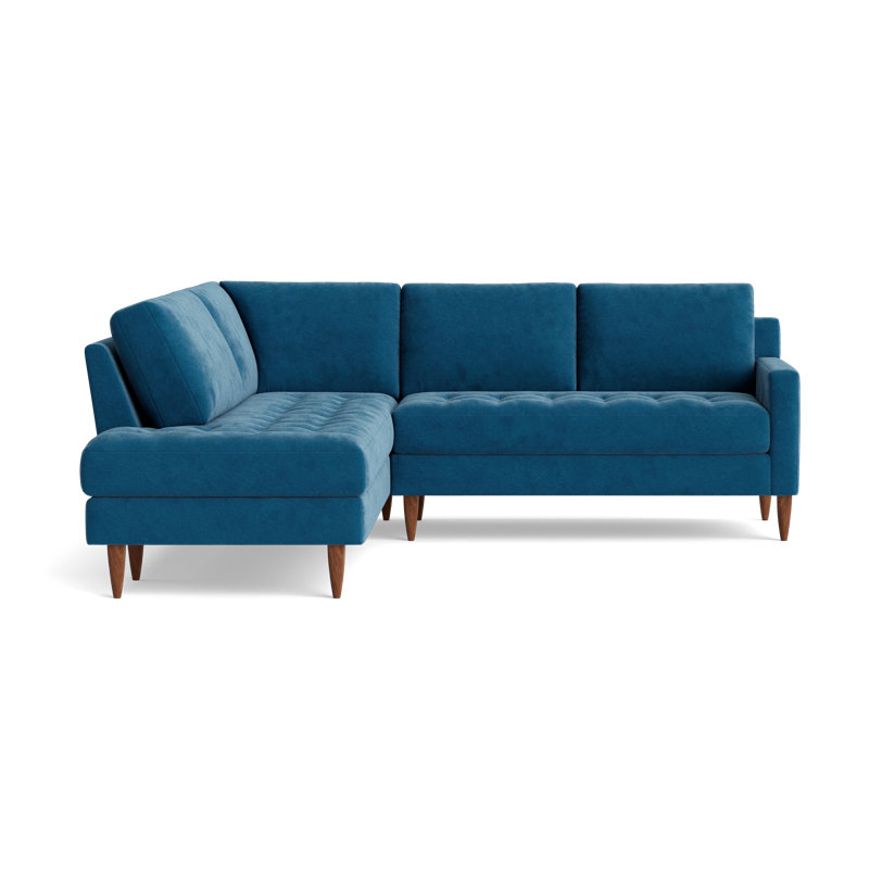 MCM Sectional, Left Hand Facing, Performance Velvet - Denim