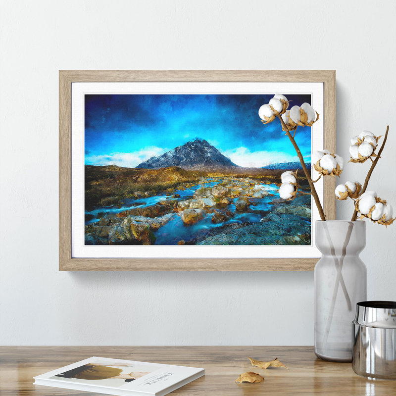 Glencoe in Scotland - Picture Frame Graphic Art Print, 45cm H x 63cm W x 2cm D, Oak Framed