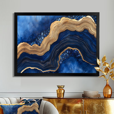 Crystal Mysteries Of Aqua Wood Slice II - Cristaux, art mural pour le salon