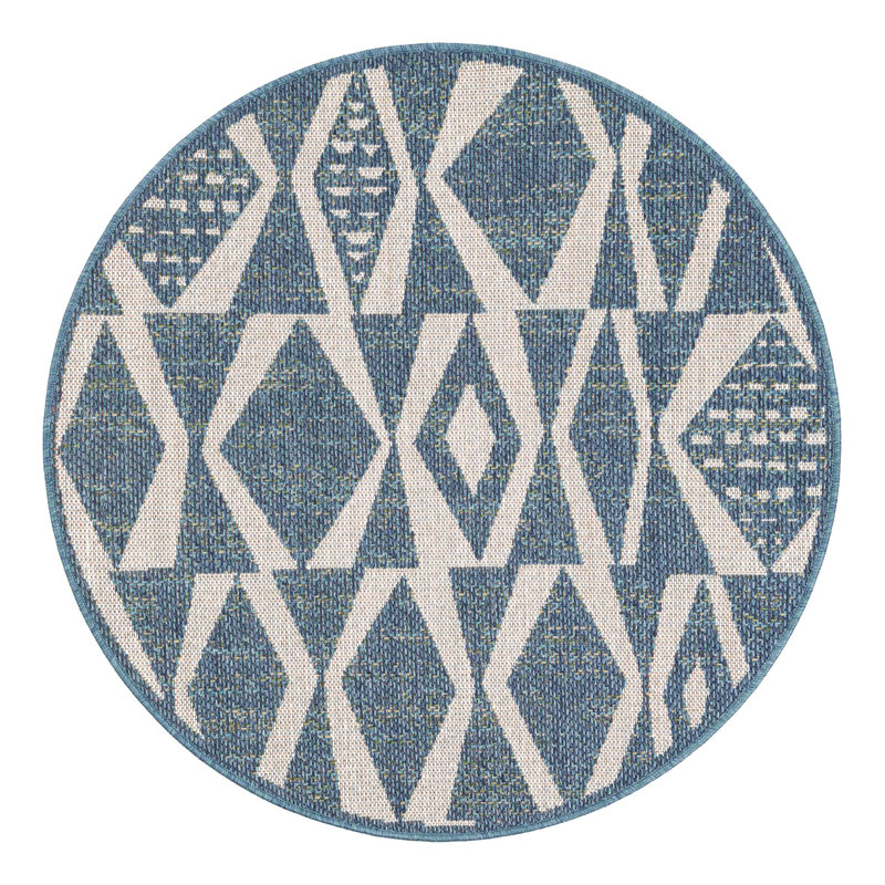 Geometric Indoor / Outdoor Rug, Round 4'1"