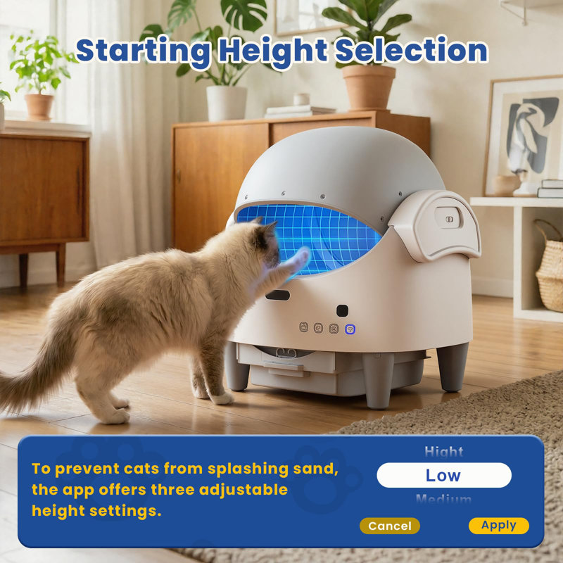 ABS Plastic Self-Cleaning Litter Box, White