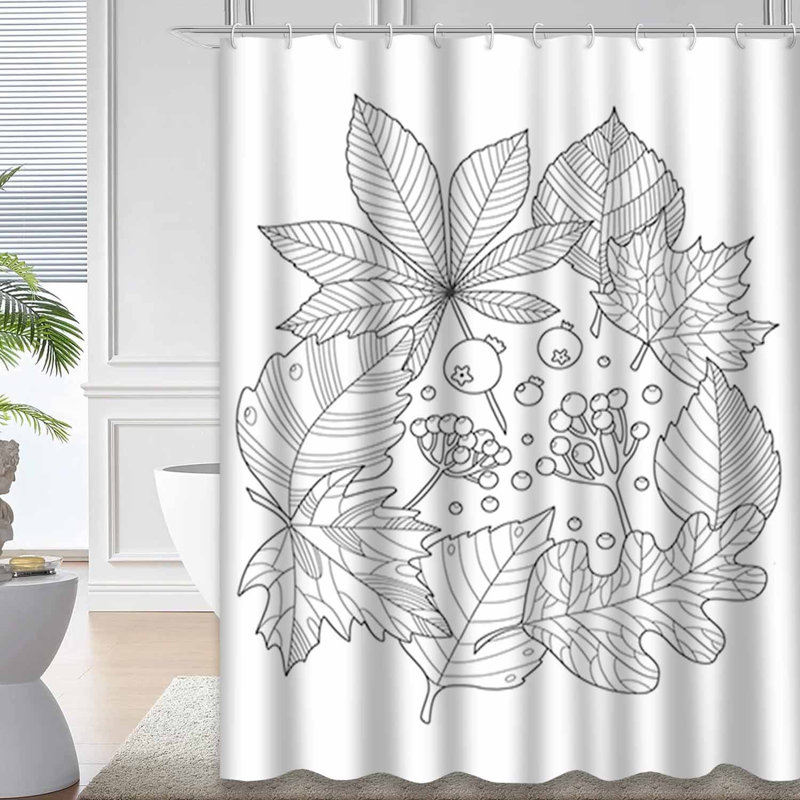 Rideau de douche noir imperméable, rideaux de douche pour la salle de bain avec 12 crochets, L 72 po x l 84 po