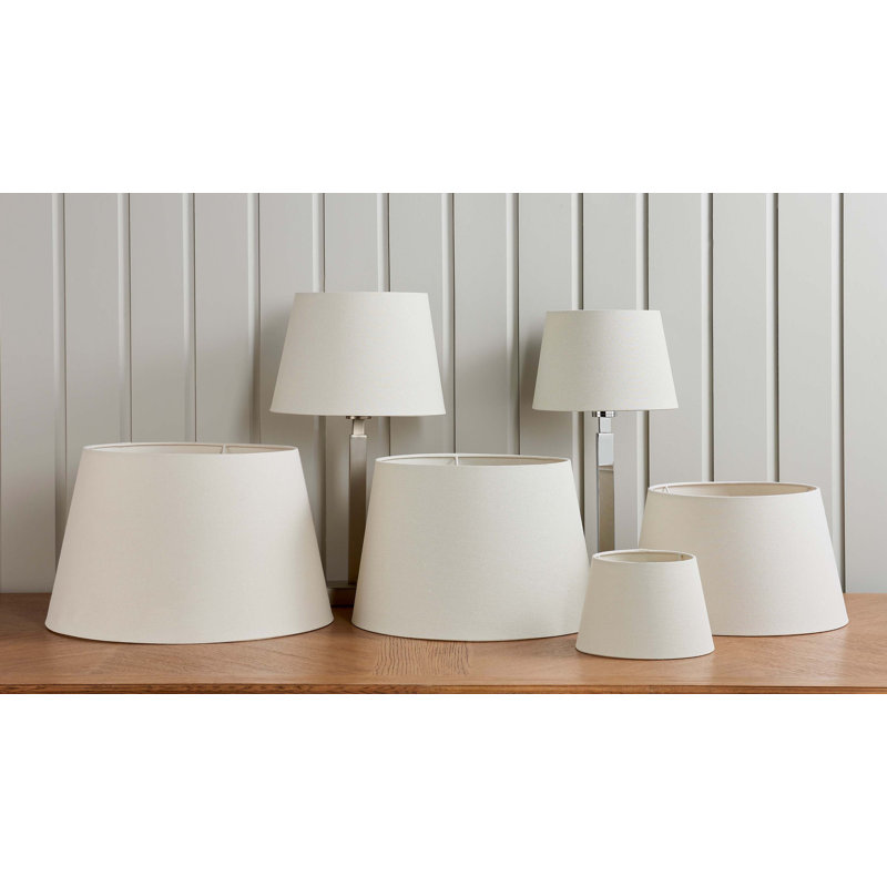 30.7cm Fabric Drum Lamp Shade, Ivory, 20.5cm H x 31cm W x 31cm D