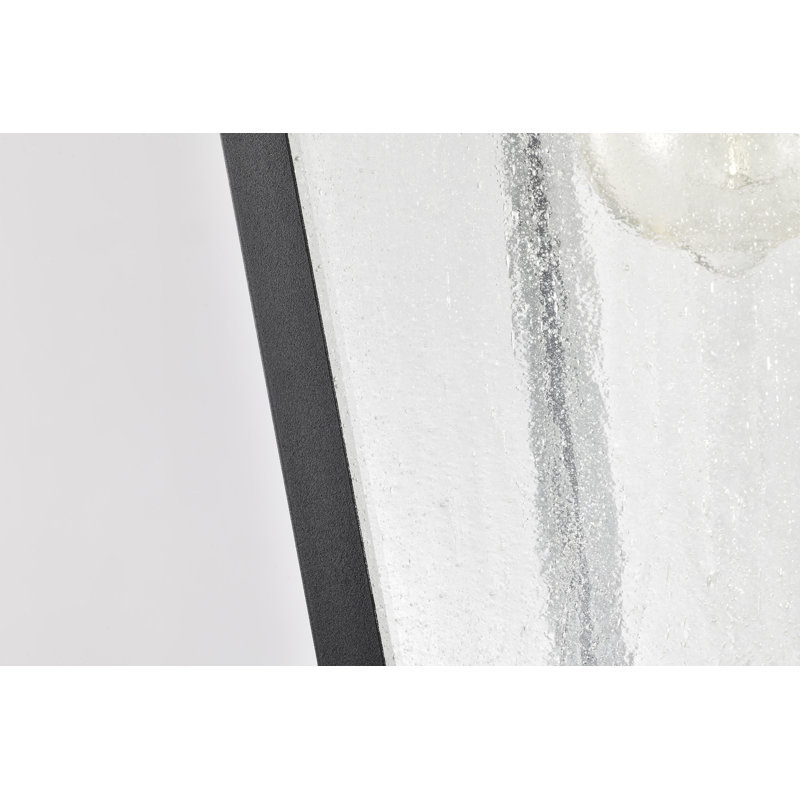 Neslisah - lanterne suspendue 1 lumière - noir mat avec verre bullé transparent
