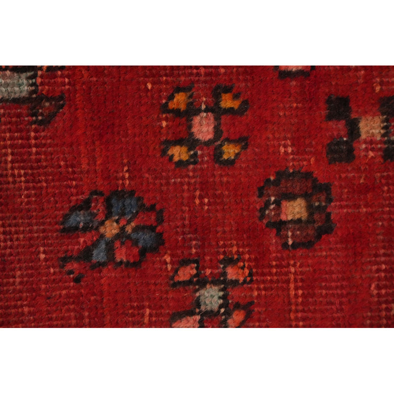 Tapis traditionnel rouge à motif géométrique 4 x 5