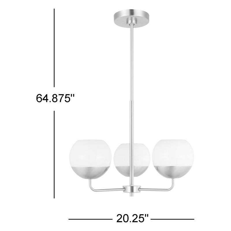 Avoca 3-Light Chandelier, Midnight Black