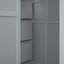 Lit mezzanine double avec garde-robe, bureau et tablettes-110899270