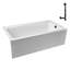 Baignoire en alcôve en acrylique blanc brillant avec drain extérieur 66 po x 34 po Streamline-108366738