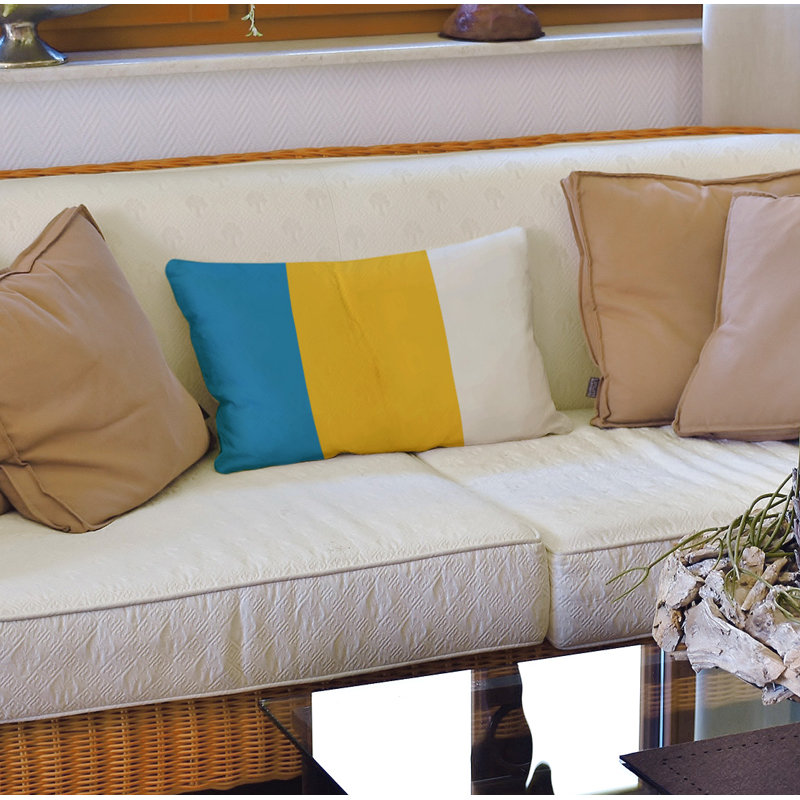 Housse de coussin lombaire Atlanta, LA, Bleu / jaune