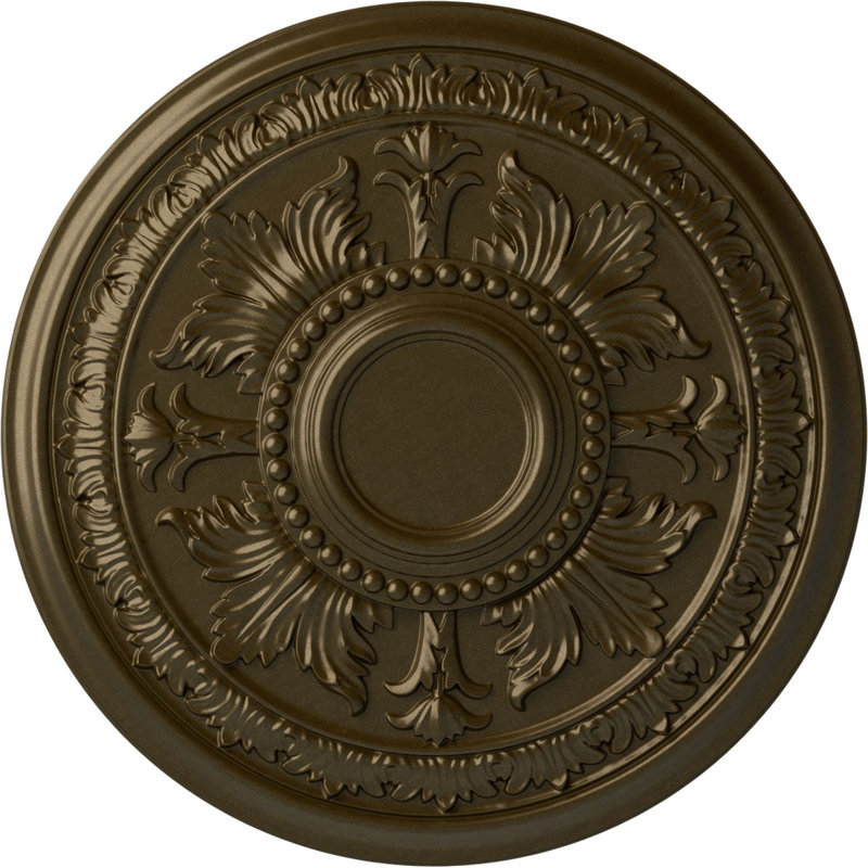 Endurathane Tellson Ceiling Medallion, 30 5/8"OD x 2 1/2"P (Fits Canopies up to 6 3/4"), Hand-Painted Brass Finish, Brass