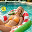 Adult Mesh Inflatable Water Hammock Lilo Pool Lounger with Headrest & Dual Cup Holders, Comfort Tanning Float for Swimming Pool Beach Lake Summer Parties-131208395