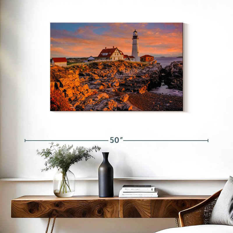 Rocky shore lighthouse Aletra, H 24 po x l 36 po