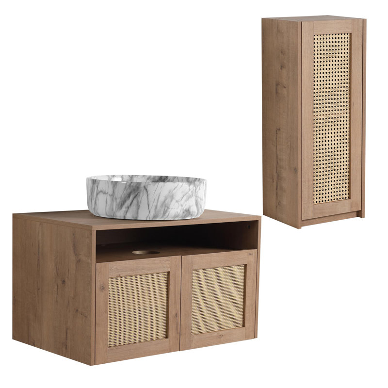 Meuble-lavabo de salle de bain avec lavabo en céramique, 30"