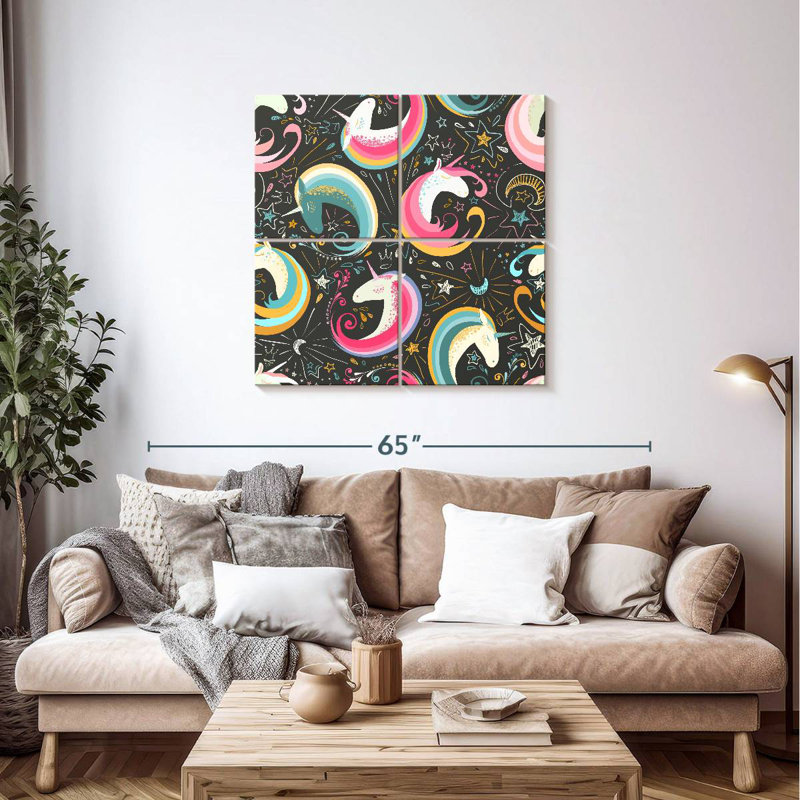 Motif de licorne Ashelle, H 38 po x l 38 po