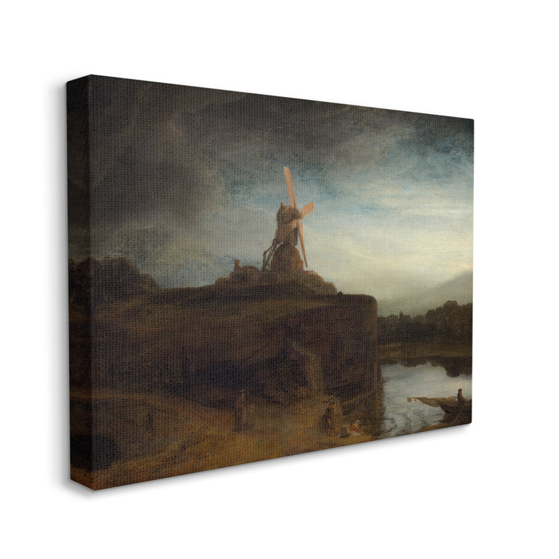 «The Mill Rembrandt van Rijn», peinture de paysage classique par Rembrandt van Rijn - Peinture sur toile, Toile tendue