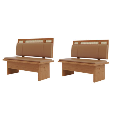 Banc rembourré en similicuir Simple