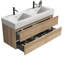Meuble-lavabo flottant avec lavabo à quartz, style Mid-Century moderne en chêne doux pour les salles de bain murales