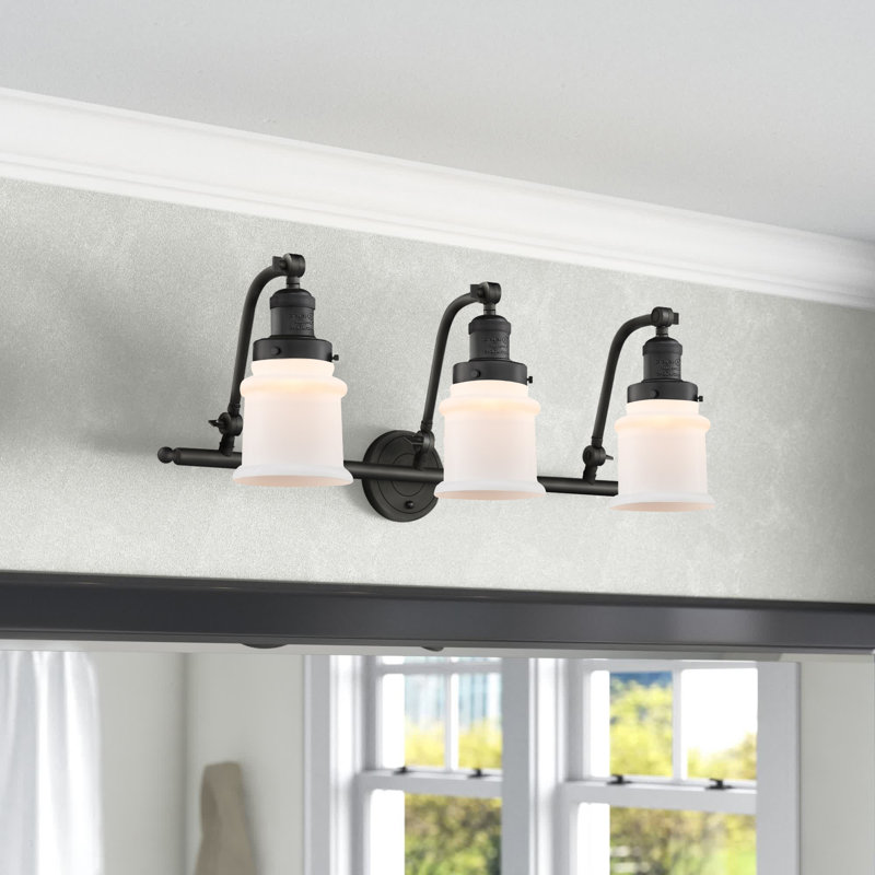 Alexandira 3 - Light Dimmable Vanity Light, 60 Watt Vintage Incandescent Bulb, Matte White Cased, Oil Rubbed Bronze