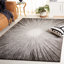 Tapis gris anthracite / ivoire en laine / coton touffeté à la main Heida-500553506