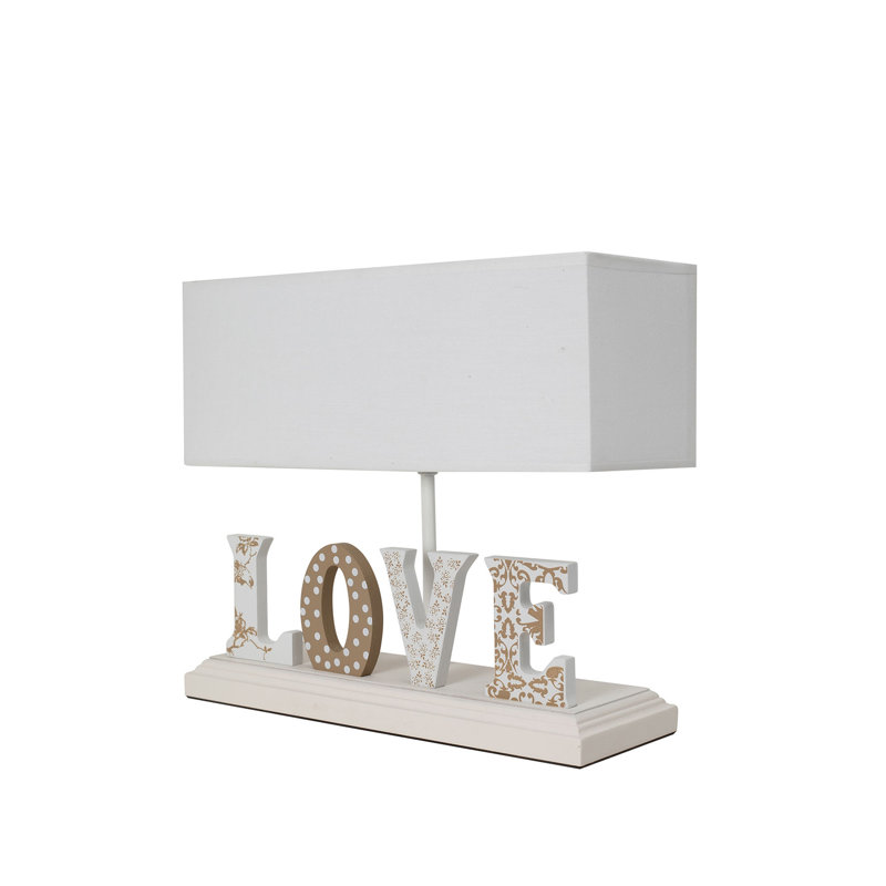 Lampe de table 11 po Spinella, Brun, Blanc