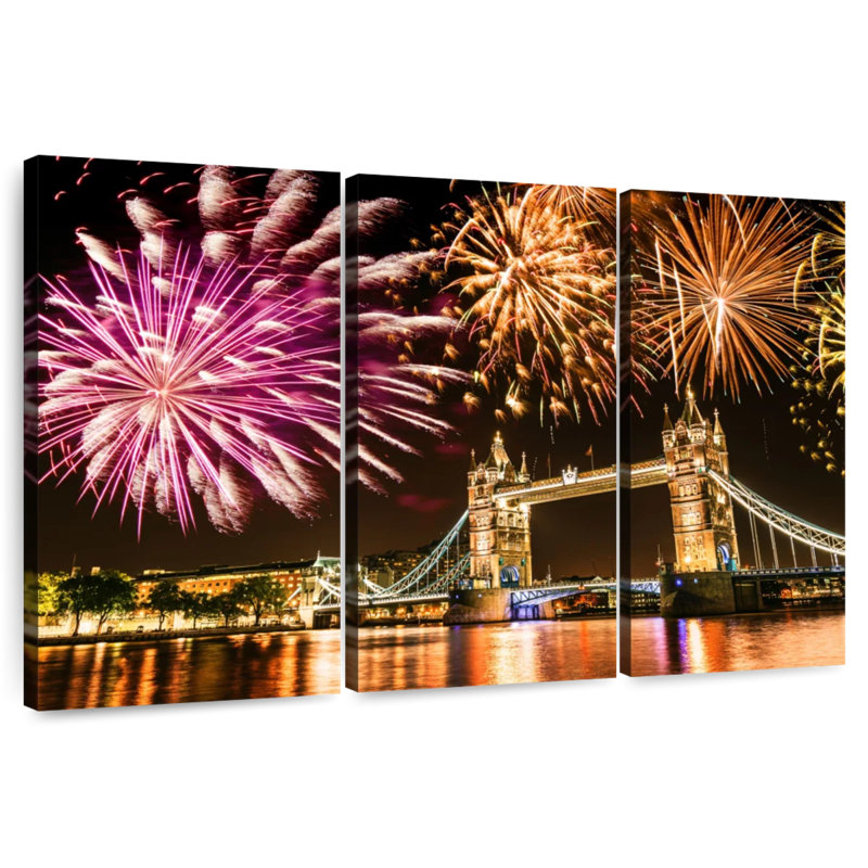 Nicci Fireworks Over Tower Bridge, 28" H x 45" W