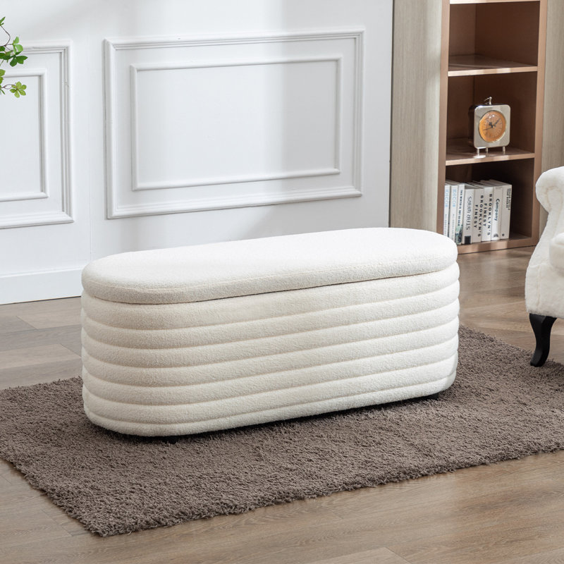 Danelys Storage Ottoman Bench Upholstered Fabric Storage Bench End Of Bed Stool With Safety Hinge For Bedroom, Living Room, Entryway