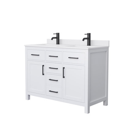 Beckett 48" Freestanding Double Bathroom Vanity with Cultured Marble Top