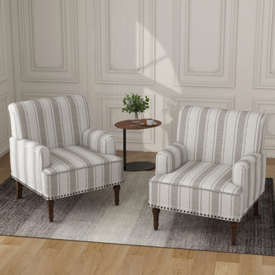 Upholstered Linen Blend Armchair