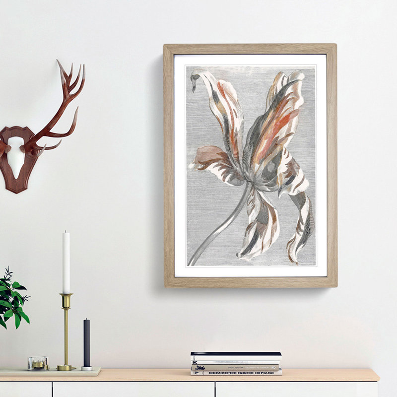 Tulip Flower by Johan Teyler - Framed Print, 36cm H x 27cm W x 2cm D, Oak Framed