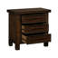 Table de chevet 3 bruns, placage de bois de manguier, article de chambre classique 3 tiroirs brun, transitionnel